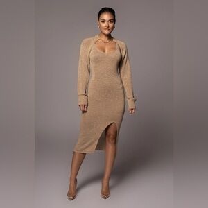 JLUXLABEL Tan As You Please Dress Set Small